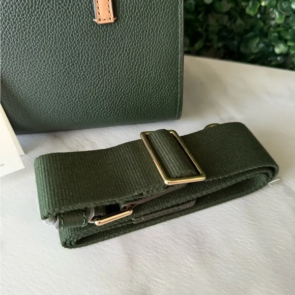 Tory Burch Blake Mini Leather Tote in Basil Handbag NWT - Picture 3 of 9